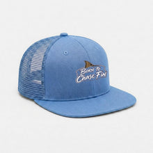 Load image into Gallery viewer, Redfish Born to Chase Fin Embroidery Flat-Brim Mesh Cap