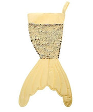 Load image into Gallery viewer, Mermaid Tail Gold and White Sequins Stocking