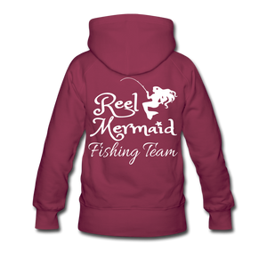 Reel Mermaid Fishing Team Women’s Premium Hoodie - burgundy